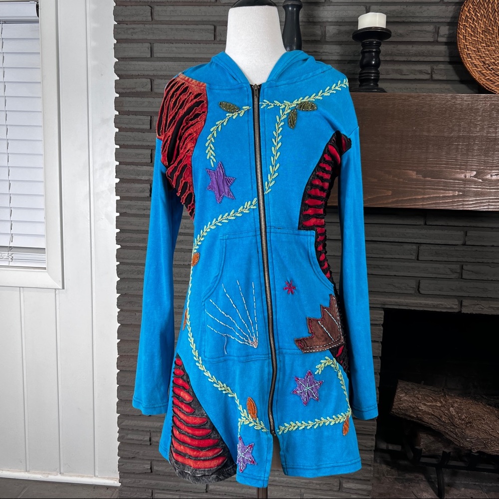 Rising International Patchwork Hoodie Size Medium - image 1